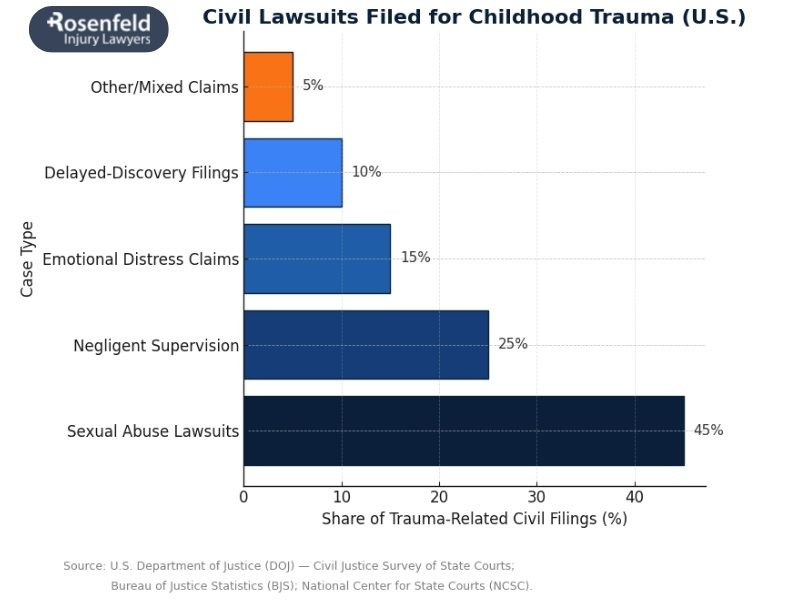 Sexual abuse during childhood is a common ground to sue