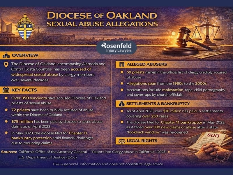 Clergy members credibly accused of sexual misconduct in the Diocese of Oakland, CA