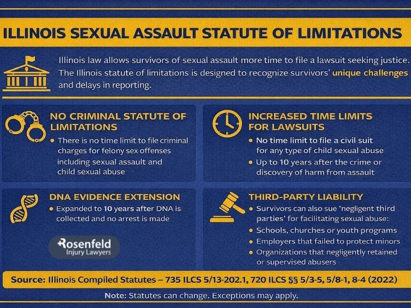 The civil statute of limitations for sexual abuse and assault in Illinois