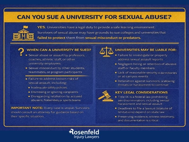 Legal counsel to help you sue a university for sexual assault and abuse